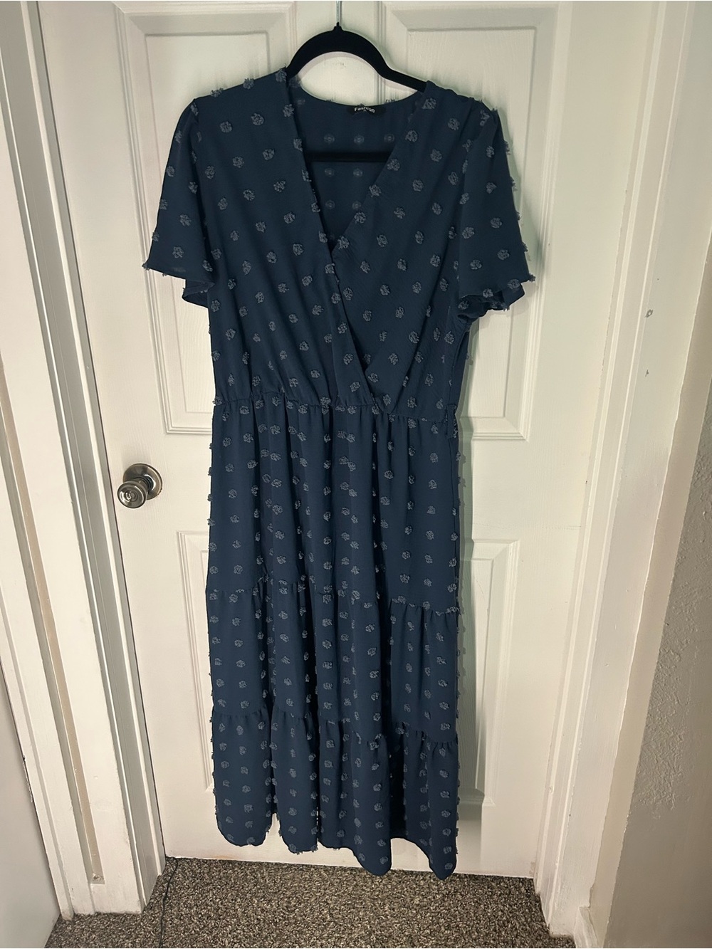 Blue Tiered Midi Dress